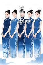 藍(lán)染回紋繪新篇：五姝演繹東方摩登（導(dǎo)航-10009680） - 未分類 - 站酷設(shè)計(jì)師欲陽城原創(chuàng)素材 - 站酷ZCOOL