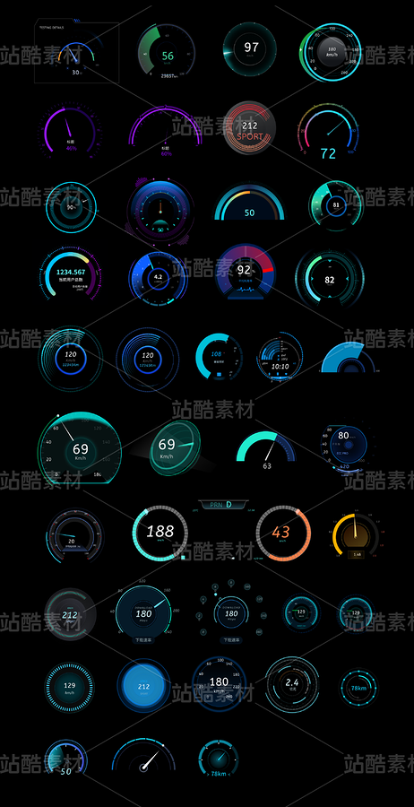 科技元素、环形图、仪表盘、图表、弹框（主预览-10019006） - 未分类 - 站酷设计师唐至宇原创素材 - 站酷ZCOOL