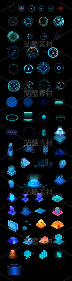 科技元素、环形图、仪表盘、图表、弹框（主预览-10019007） - 未分类 - 站酷设计师唐至宇原创素材 - 站酷ZCOOL