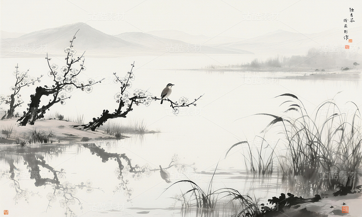 新中式水墨花鸟水墨山水花鸟画国画山水花鸟写意花鸟（主预览-10048451） - 未分类 - 站酷设计师独创绘画工作室原创素材 - 站酷ZCOOL