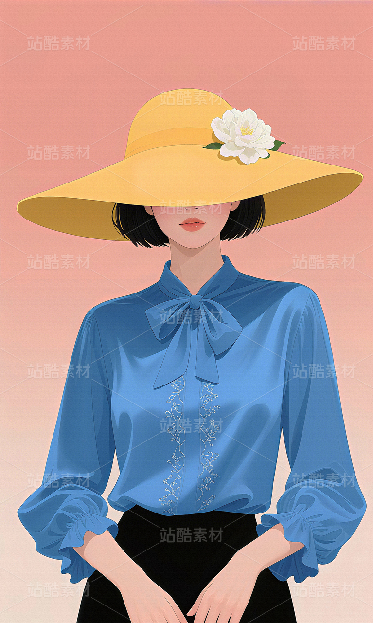 民国穿旗袍女人新中式装饰画服装杂志封面画轻奢画