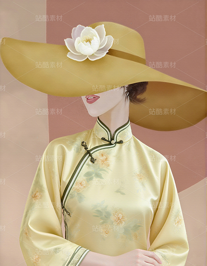 民国穿旗袍女人新中式装饰画服装杂志封面画（主预览-10086237） - 未分类 - 站酷设计师独创绘画工作室原创素材 - 站酷ZCOOL