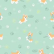 边牧玩飞盘炭笔手绘风PS分层四方连续图案（导航-10087630） - 未分类 - 站酷设计师暴走的团子原创素材 - 站酷ZCOOL