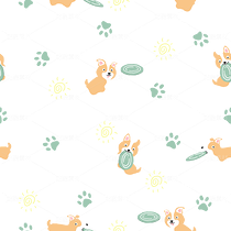 边牧玩飞盘炭笔手绘风PS分层四方连续图案（导航-10087632） - 未分类 - 站酷设计师暴走的团子原创素材 - 站酷ZCOOL