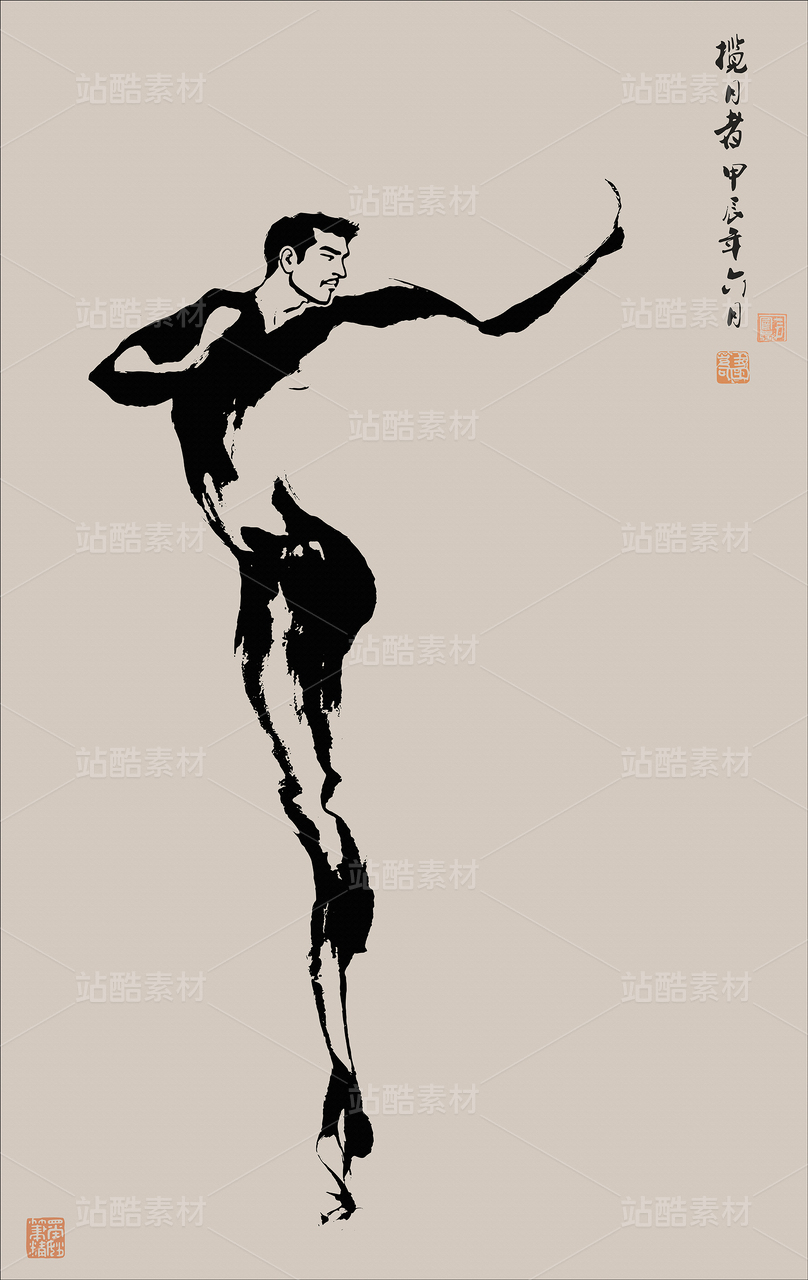 舞蹈大赛海报芭蕾舞宣传画人物画抽象画