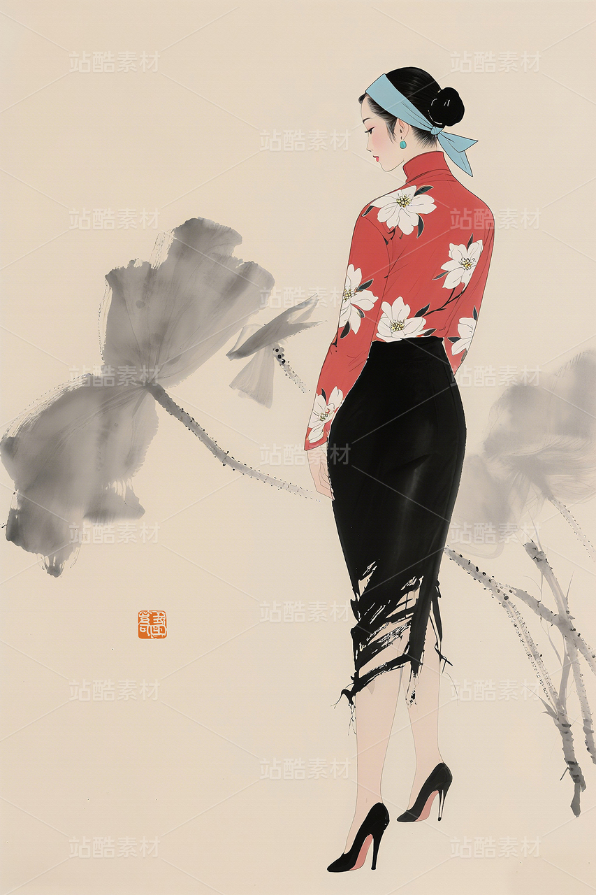 杂志封面文旅海报简笔装饰画杂志封面壁画装饰画高端