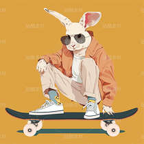潮酷拟人角色插画合集 · 嘻哈兔哥（导航-10273626） - 未分类 - 站酷设计师edbGbFhl2a原创素材 - 站酷ZCOOL