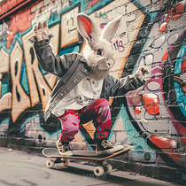 潮酷拟人角色插画合集 · 嘻哈兔哥（导航-10273629） - 未分类 - 站酷设计师edbGbFhl2a原创素材 - 站酷ZCOOL