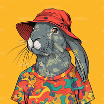 潮酷拟人角色插画合集 · 嘻哈兔哥（导航-10273624） - 未分类 - 站酷设计师edbGbFhl2a原创素材 - 站酷ZCOOL