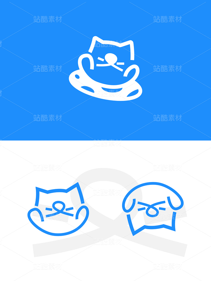 猫狗logo|猫狗图标|萌宠符号（主预览-10439525） - 未分类 - 站酷设计师再来一打蓝胖子原创素材 - 站酷ZCOOL