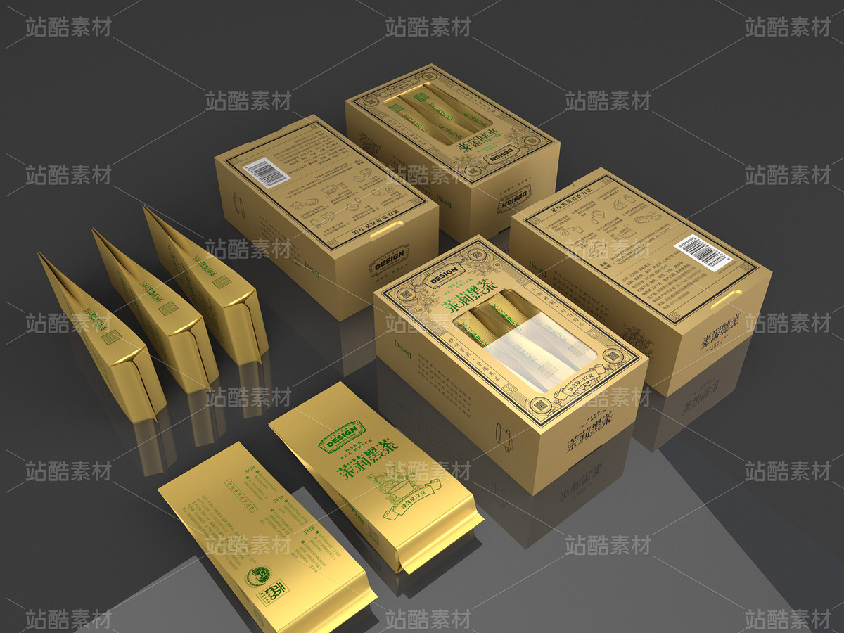 复古花纹茶叶包装盒整体设计源文件文字可修改(主预览-10458400) - 未分类 - 站酷设计师鱼羊设计工作室原创素材 - 站酷ZCOOL
