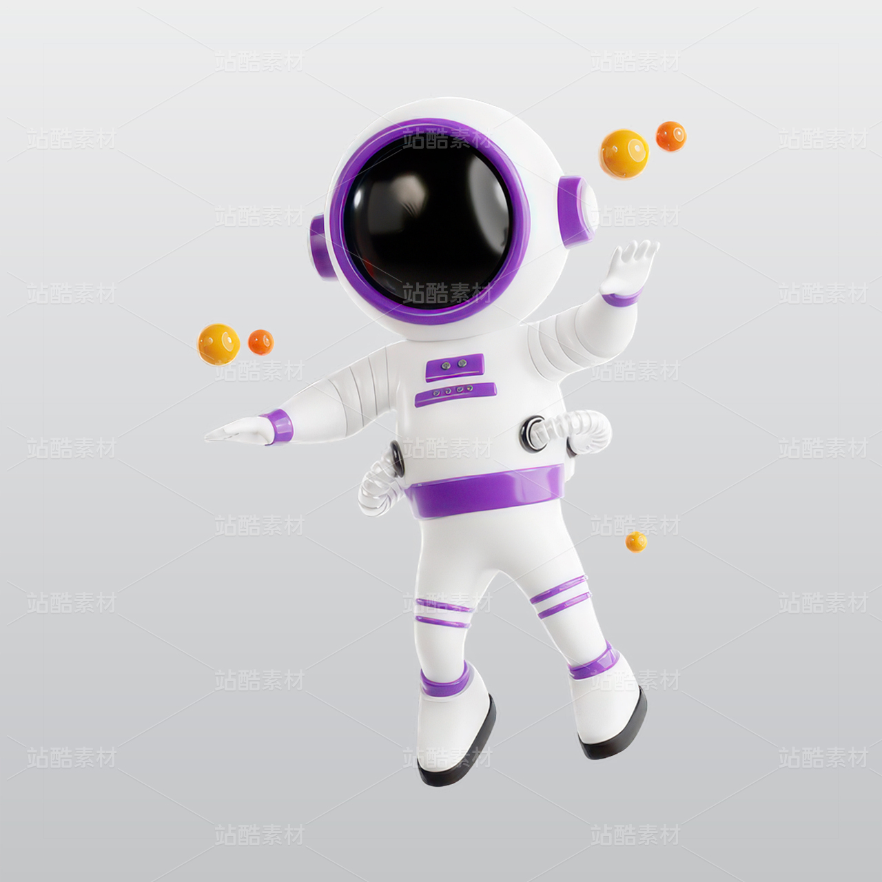 宇航员3D图标blend模型图标海报素材