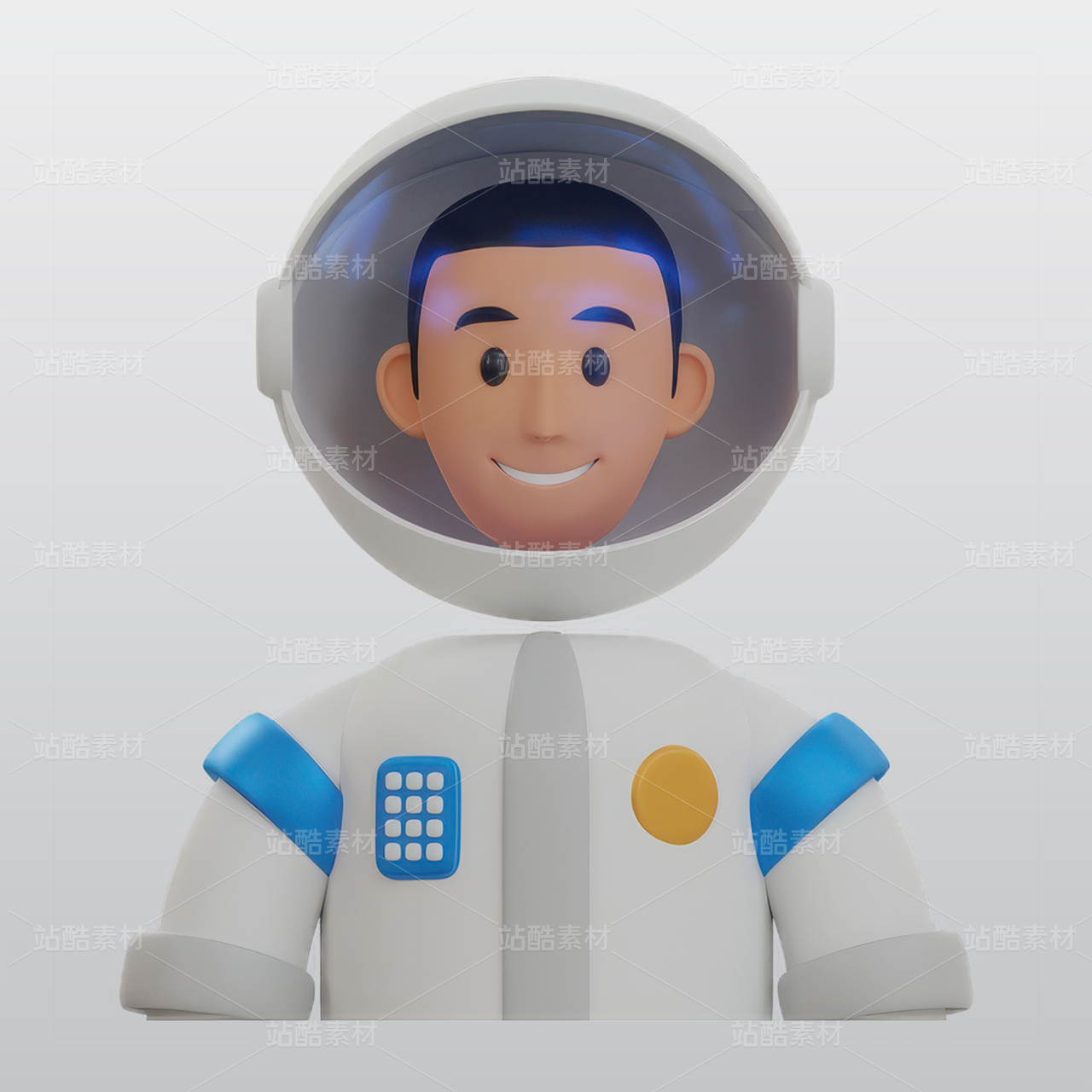宇航员3D图标blend模型图标海报素材