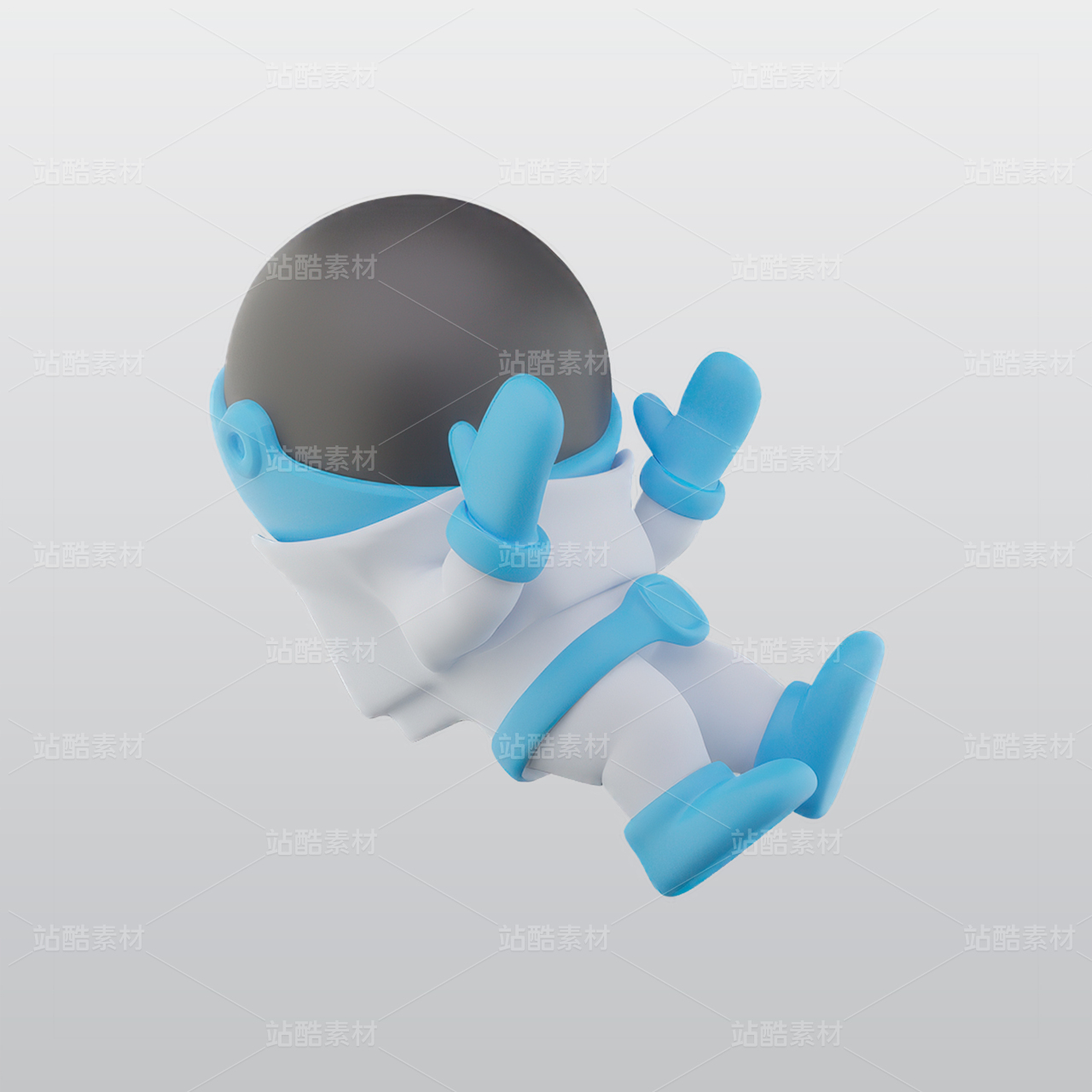 飞行宇航员3D图标blend模型图标海报素材