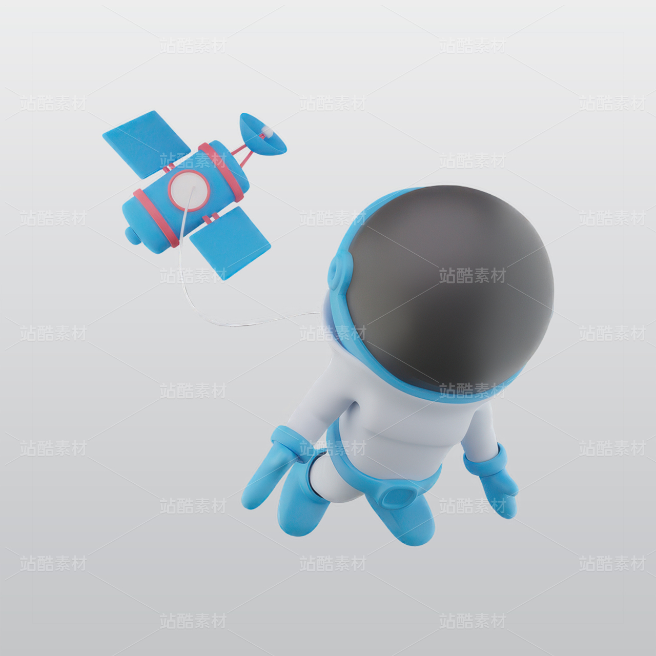 宇航员3D图标blend模型图标海报素材