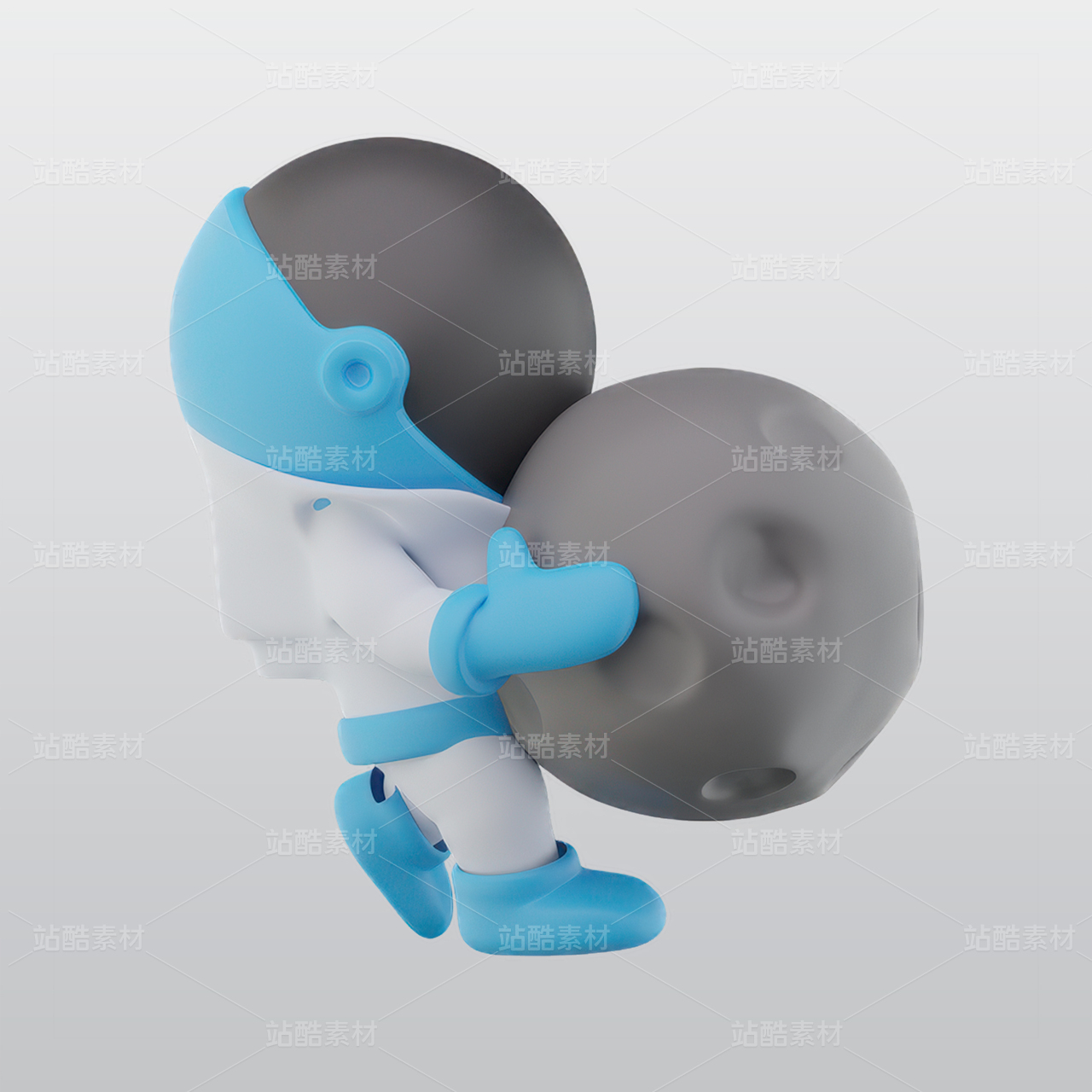 宇航员3D图标blend模型图标海报素材