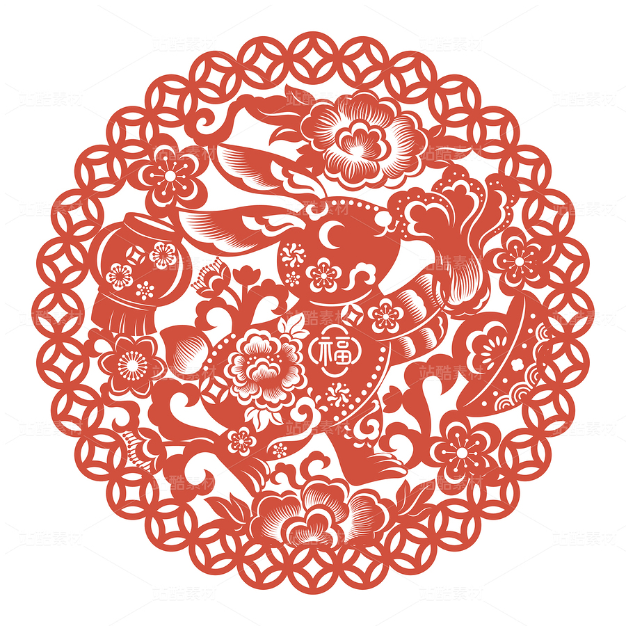 十二生肖兔白菜燈籠牡丹梅花銅錢兔年紅色剪紙插畫（主預(yù)覽-10678807） - 未分類 - 站酷設(shè)計師東晨原創(chuàng)素材 - 站酷ZCOOL