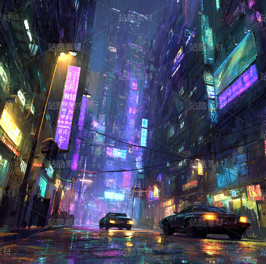 赛博朋克 × 雨夜霓虹的视觉碰撞（主预览-10680269） - 未分类 - 站酷设计师青青草原懒羊羊1原创素材 - 站酷ZCOOL