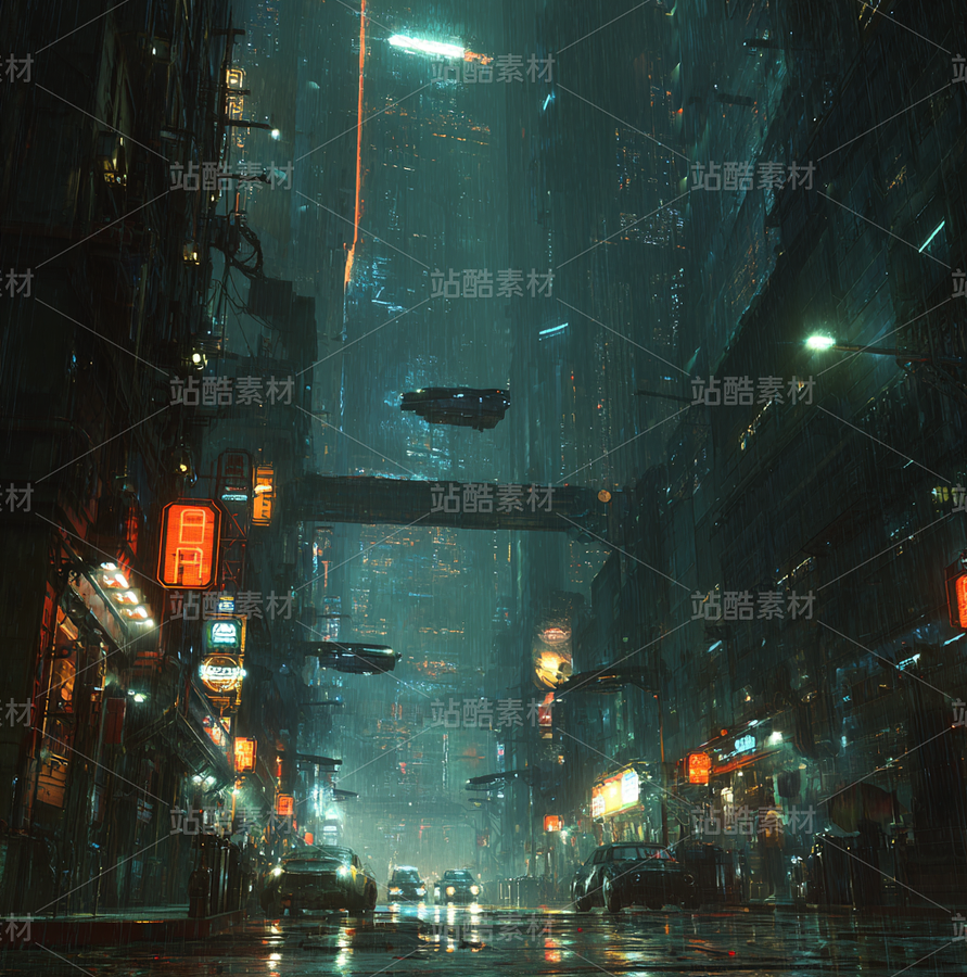赛博朋克 × 雨夜霓虹的视觉碰撞（主预览-10680271） - 未分类 - 站酷设计师青青草原懒羊羊1原创素材 - 站酷ZCOOL