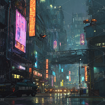 赛博朋克 × 雨夜霓虹的视觉碰撞（导航-10680272） - 未分类 - 站酷设计师青青草原懒羊羊1原创素材 - 站酷ZCOOL