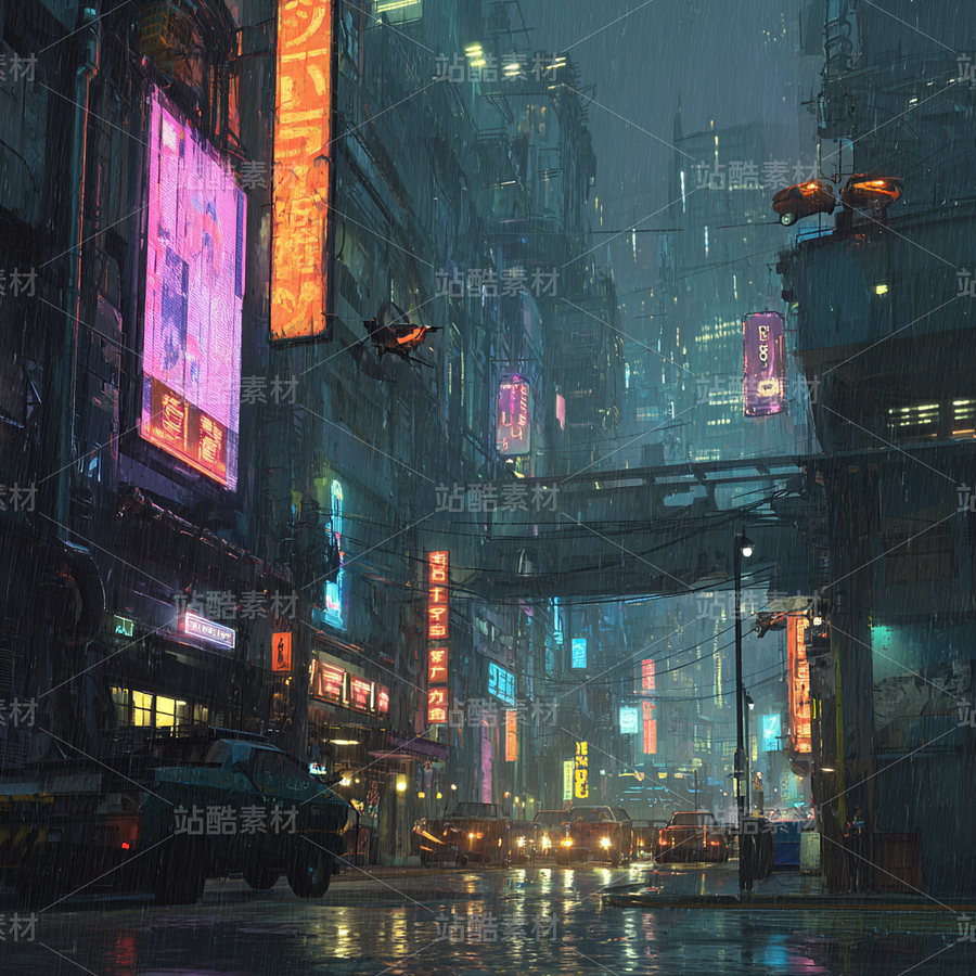 赛博朋克 × 雨夜霓虹的视觉碰撞(主预览-10680272) - 未分类 - 站酷设计师青青草原懒羊羊1原创素材 - 站酷ZCOOL
