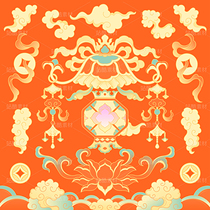 灯笼铜钱莲花祥云富贵福寿吉祥纹样国潮插画（导航-10680633） - 未分类 - 站酷设计师東晨原创素材 - 站酷ZCOOL