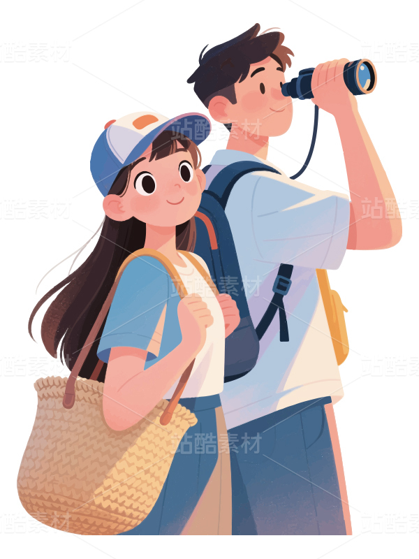 平面插画情侣/矢量
