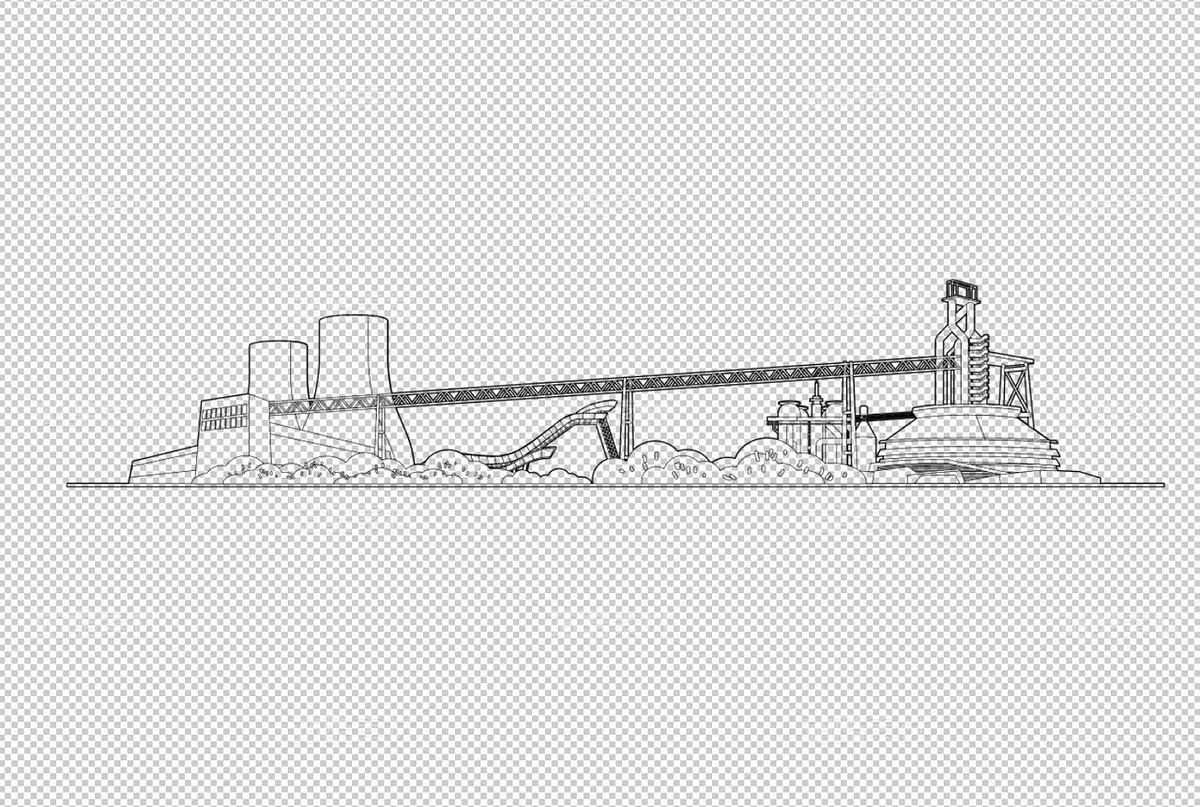 北京工业文旅地标首钢园景观线稿插画PNG透底超高清图（主预览-11011856） - 未分类 - 站酷设计师农药很浓原创素材 - 站酷ZCOOL