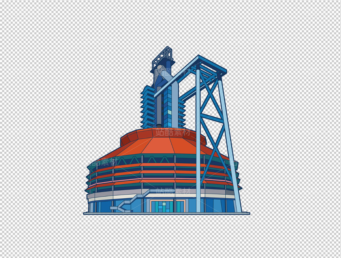 首鋼園高爐插畫北京地標建筑服貿會會址PNG免摳高清圖（主預覽-11012618） - 未分類 - 站酷設計師農藥很濃原創(chuàng)素材 - 站酷ZCOOL