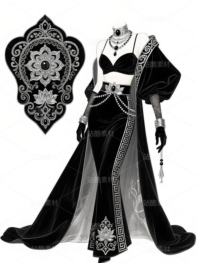 墨色敦煌·暗夜瓔珞蝕刻星河（主預(yù)覽-11034343） - 未分類 - 站酷設(shè)計(jì)師欲陽城原創(chuàng)素材 - 站酷ZCOOL