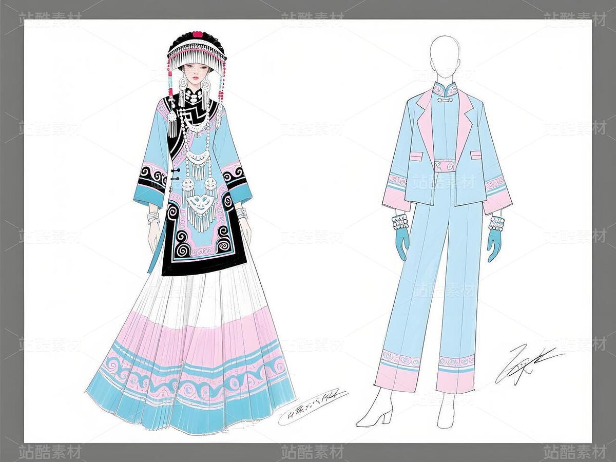 “白族韻·現(xiàn)代風(fēng)：高定新詮釋（主預(yù)覽-11299505） - 未分類 - 站酷設(shè)計師欲陽城原創(chuàng)素材 - 站酷ZCOOL