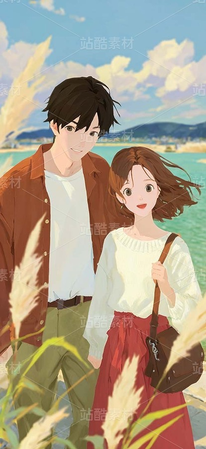 情侶插畫(huà) 秋日 湖邊（主預(yù)覽-11458861） - 未分類(lèi) - 站酷設(shè)計(jì)師夏木清原創(chuàng)素材 - 站酷ZCOOL