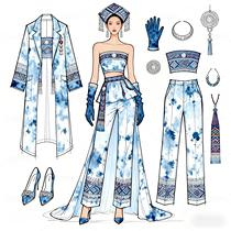 山水織夢！淺藍扎染壯錦高定顛覆時尚界（導航-11511431） - 未分類 - 站酷設計師欲陽城原創(chuàng)素材 - 站酷ZCOOL