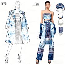 山水織夢！淺藍扎染壯錦高定顛覆時尚界（導航-11511435） - 未分類 - 站酷設計師欲陽城原創(chuàng)素材 - 站酷ZCOOL