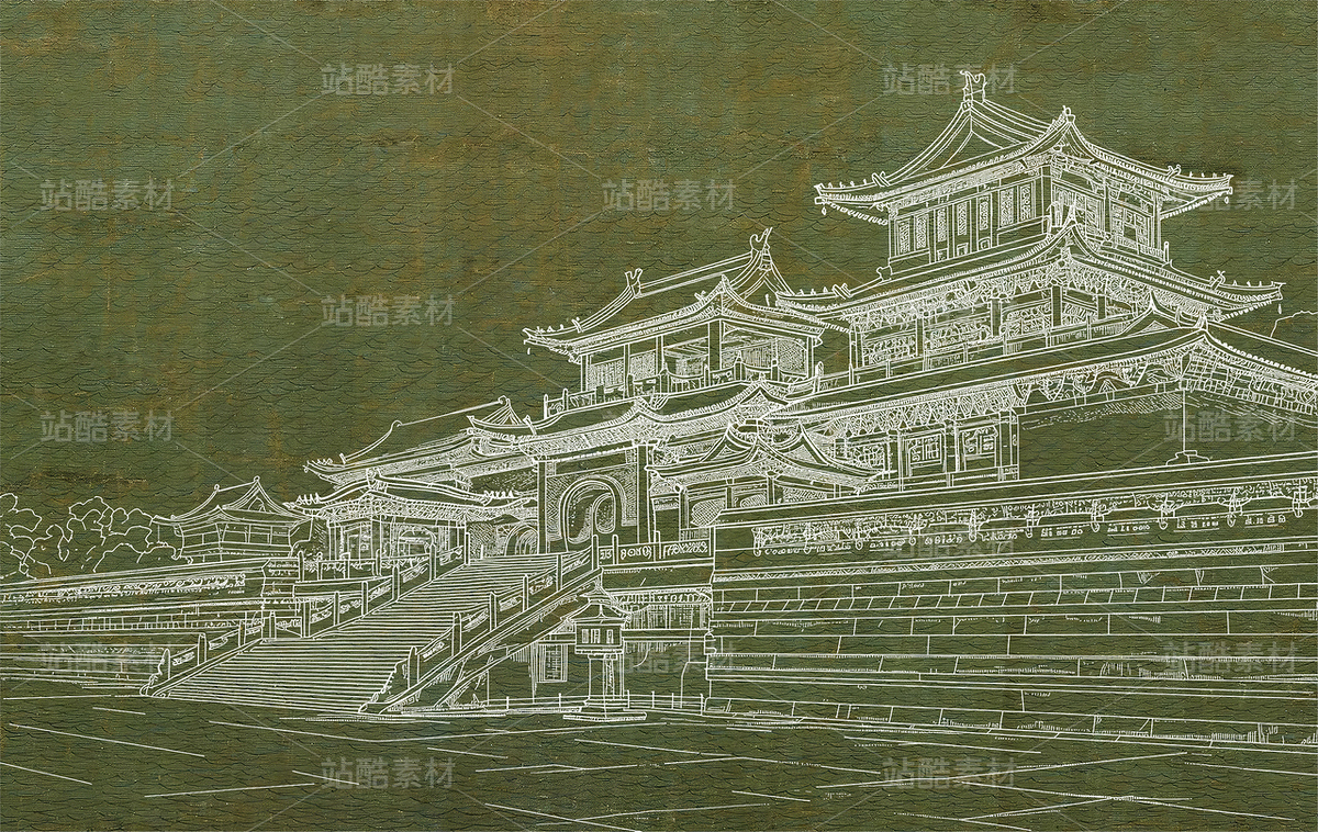 新中式国风亭台楼阁建筑工装背景墙壁画（主预览-11545086） - 未分类 - 站酷设计师WfWekG62Bj原创素材 - 站酷ZCOOL