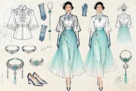 青绿山水入霓裳：新中式轻奢勾勒东方诗意（导航-11671486） - 未分类 - 站酷设计师欲阳城原创素材 - 站酷ZCOOL