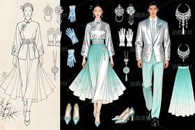 青绿山水入霓裳：新中式轻奢勾勒东方诗意（导航-11671489） - 未分类 - 站酷设计师欲阳城原创素材 - 站酷ZCOOL