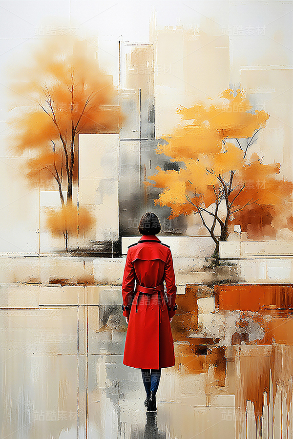 紅衣背影 秋葉楓葉 城市輪廓 插畫 畫廊展覽 藝術(shù)刊物（主預(yù)覽-11792924） - 未分類 - 站酷設(shè)計(jì)師獨(dú)創(chuàng)繪畫工作室原創(chuàng)素材 - 站酷ZCOOL