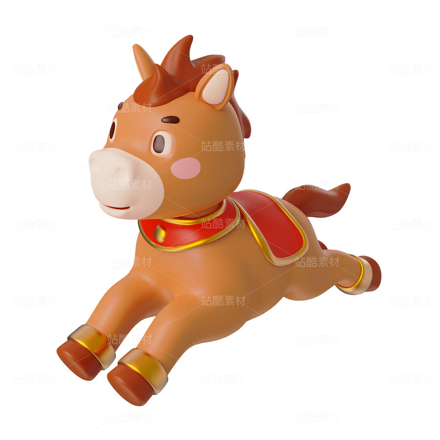 奔跑的骏马三维插画（主预览-11815242） - 未分类 - 站酷设计师粘锅原创素材 - 站酷ZCOOL