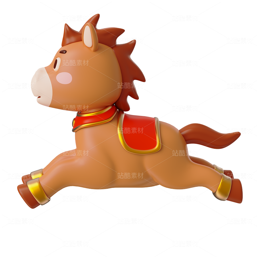 奔跑的骏马三维插画（主预览-11815243） - 未分类 - 站酷设计师粘锅原创素材 - 站酷ZCOOL