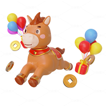 奔跑的骏马三维插画（导航-11815249） - 未分类 - 站酷设计师粘锅原创素材 - 站酷ZCOOL