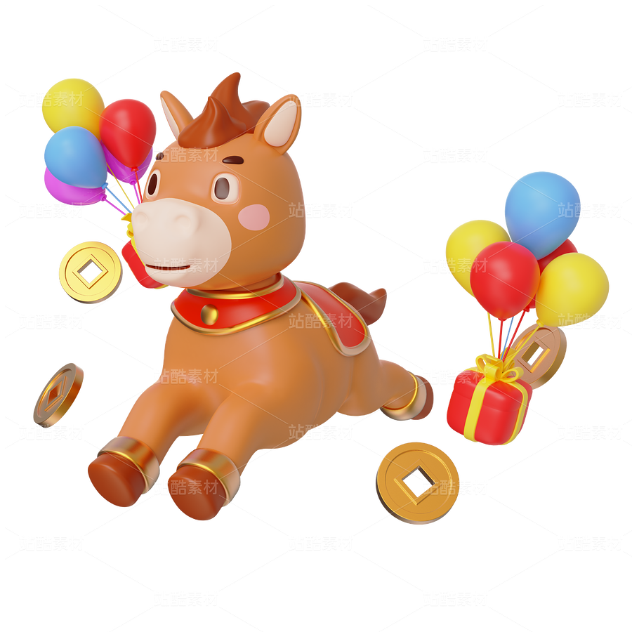 奔跑的骏马三维插画（主预览-11815249） - 未分类 - 站酷设计师粘锅原创素材 - 站酷ZCOOL