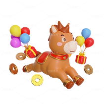 奔跑的骏马三维插画（导航-11815251） - 未分类 - 站酷设计师粘锅原创素材 - 站酷ZCOOL