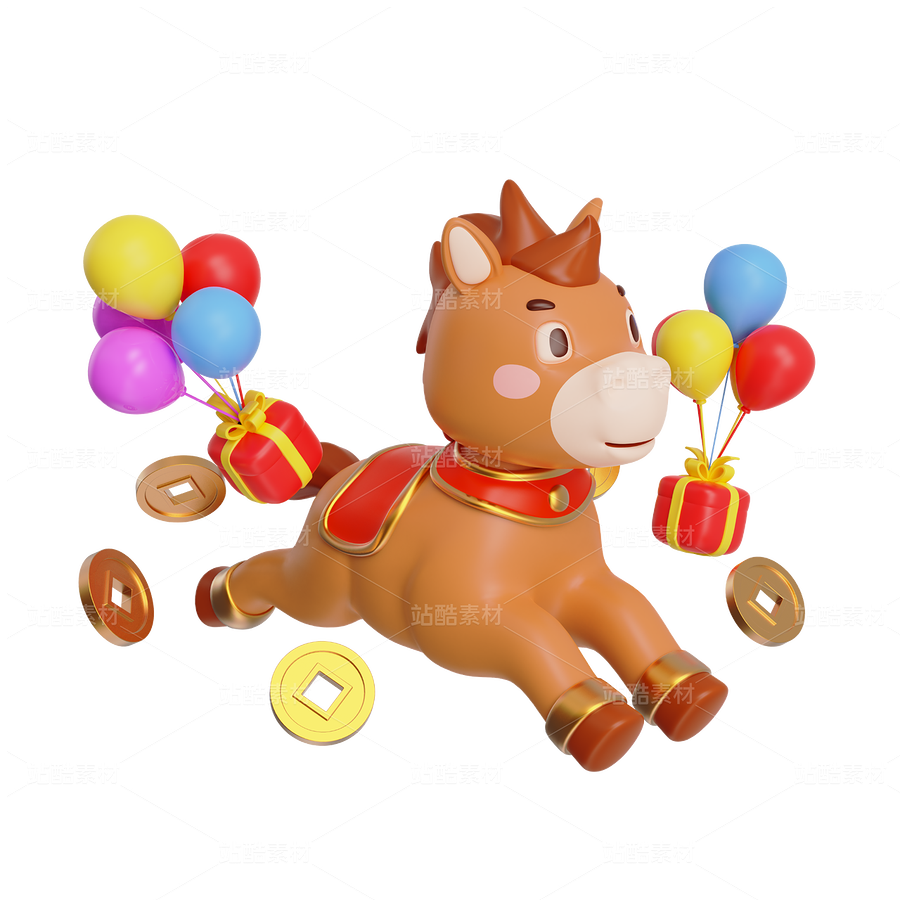 奔跑的骏马三维插画（主预览-11815251） - 未分类 - 站酷设计师粘锅原创素材 - 站酷ZCOOL