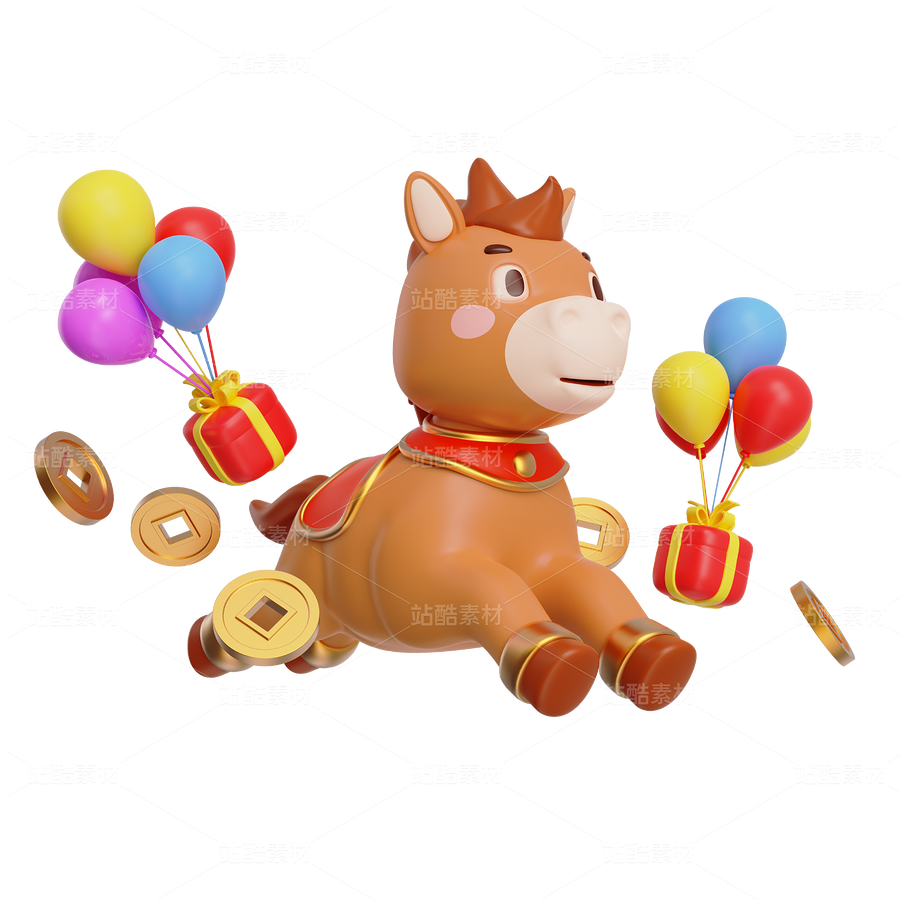 奔跑的骏马三维插画（主预览-11815250） - 未分类 - 站酷设计师粘锅原创素材 - 站酷ZCOOL