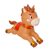 奔跑的骏马三维插画（导航-11815247） - 未分类 - 站酷设计师粘锅原创素材 - 站酷ZCOOL