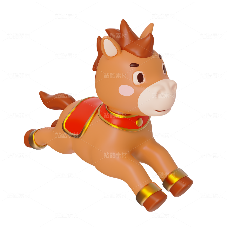 奔跑的骏马三维插画（主预览-11815247） - 未分类 - 站酷设计师粘锅原创素材 - 站酷ZCOOL