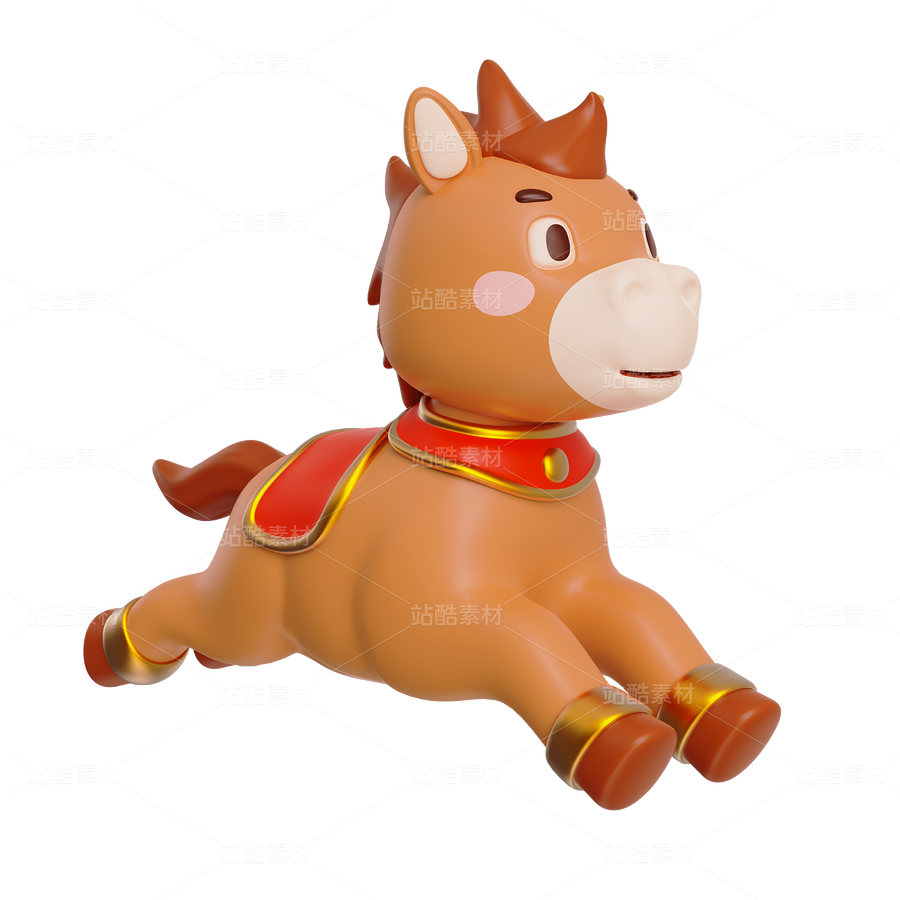 奔跑的骏马三维插画（主预览-11815246） - 未分类 - 站酷设计师粘锅原创素材 - 站酷ZCOOL