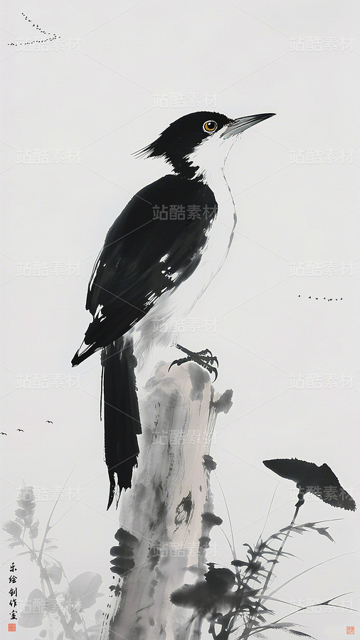 水墨花鳥畫 新中式壁畫 花鳥裝飾畫 花鳥畫 花鳥裝飾圖（主預覽-11832665） - 未分類 - 站酷設計師獨創(chuàng)繪畫工作室原創(chuàng)素材 - 站酷ZCOOL