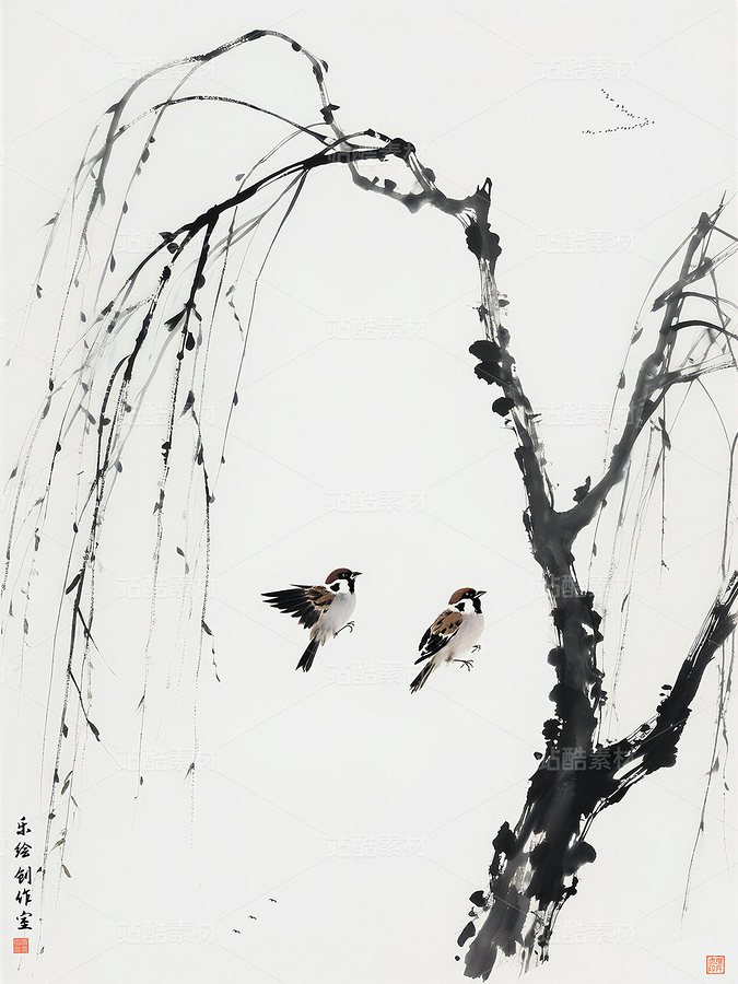 水墨花鳥裝飾畫 新中式水墨花鳥畫 水墨電視背景墻（主預(yù)覽-11832671） - 未分類 - 站酷設(shè)計師獨創(chuàng)繪畫工作室原創(chuàng)素材 - 站酷ZCOOL